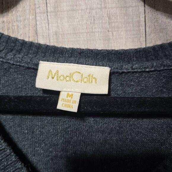 ModCloth Grey Modal Blend Button Cardigan - Picture 3 of 4